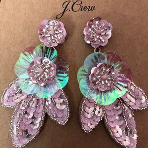 NEW J. Crew Pink Shimmering Sequin Earrings